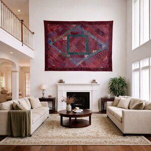 Large Quilt - Handmade Wall Art - Fibre Art - Pakistani Handicraft